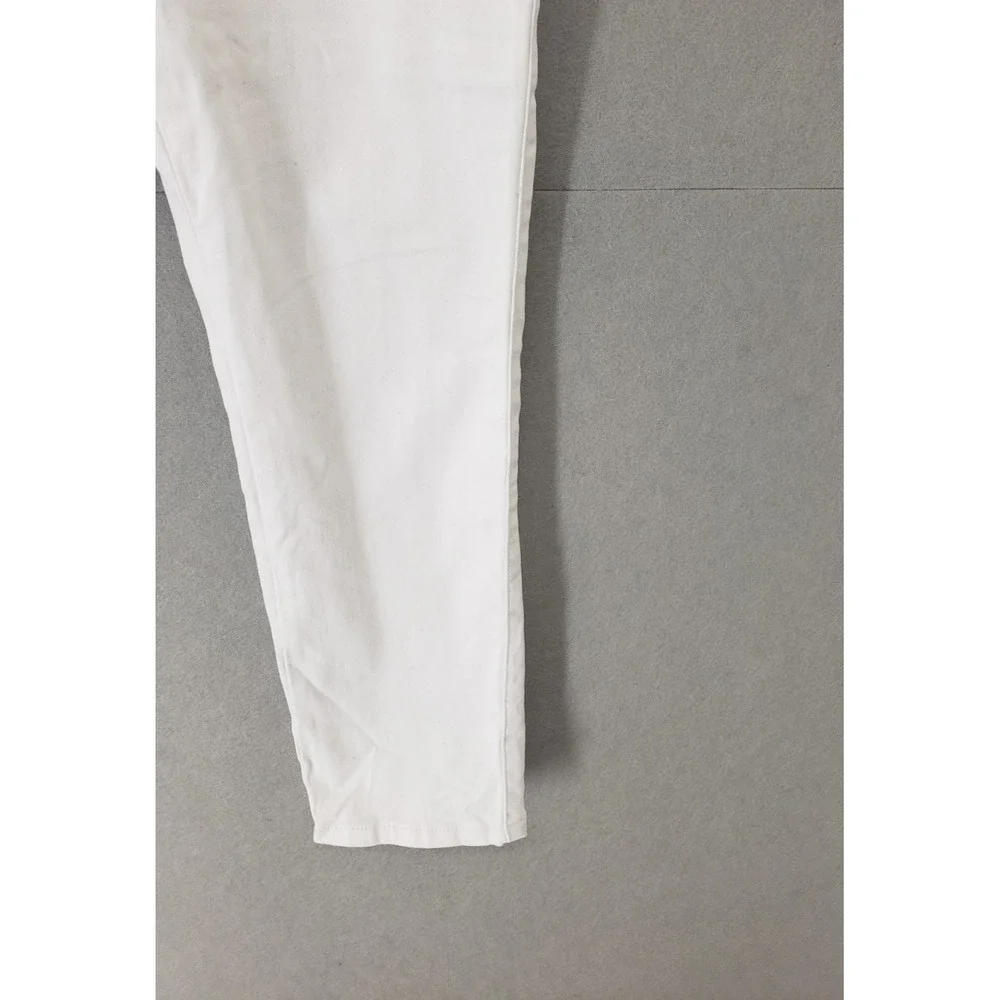 GUESS Women Jeans 29 White Cotton‎ Mid Rise Straight Skinny Fit Denim Trousers
